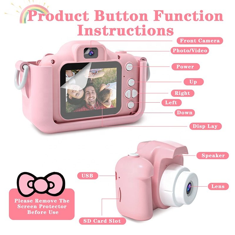 Toy Photo Camera For Kids Digital Camera For Toddler Children Video Birthday Instant Mini Kids Children Camera 32GB TF Card