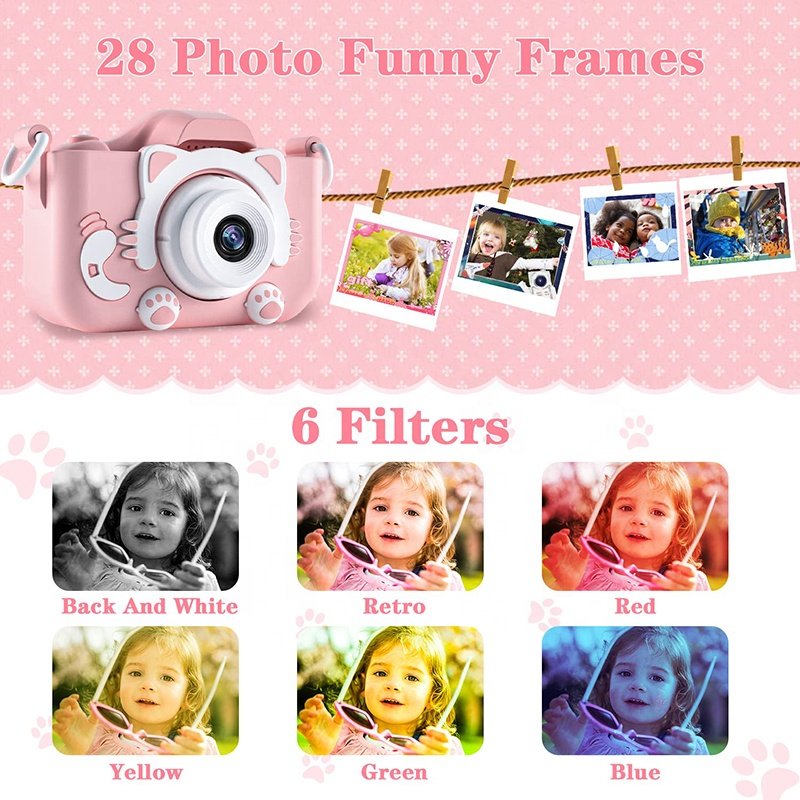 Toy Photo Camera For Kids Digital Camera For Toddler Children Video Birthday Instant Mini Kids Children Camera 32GB TF Card