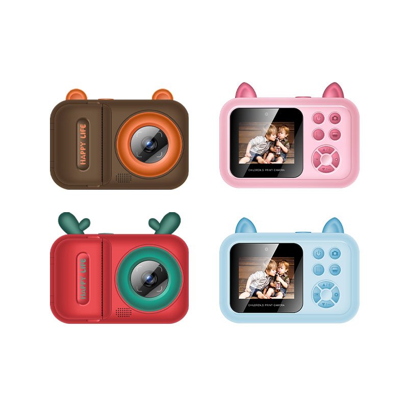 HD 1080p Kids' Instant Print Camera with 2.4\" Screen Cartoon Photo & Video DSLR Toy MP3 SD Card Functions Perfect Birthday Gift