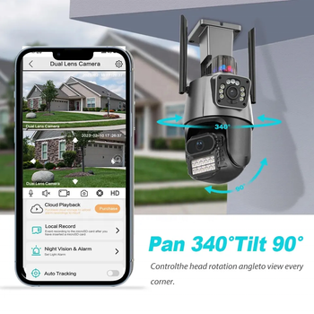 ICSEE 8mp Dual Lens Cctv Camera Smart Home Wireless Wifi Security Outdoor Hd Phone Remote Ptz Night Vision Network Camera 4K
