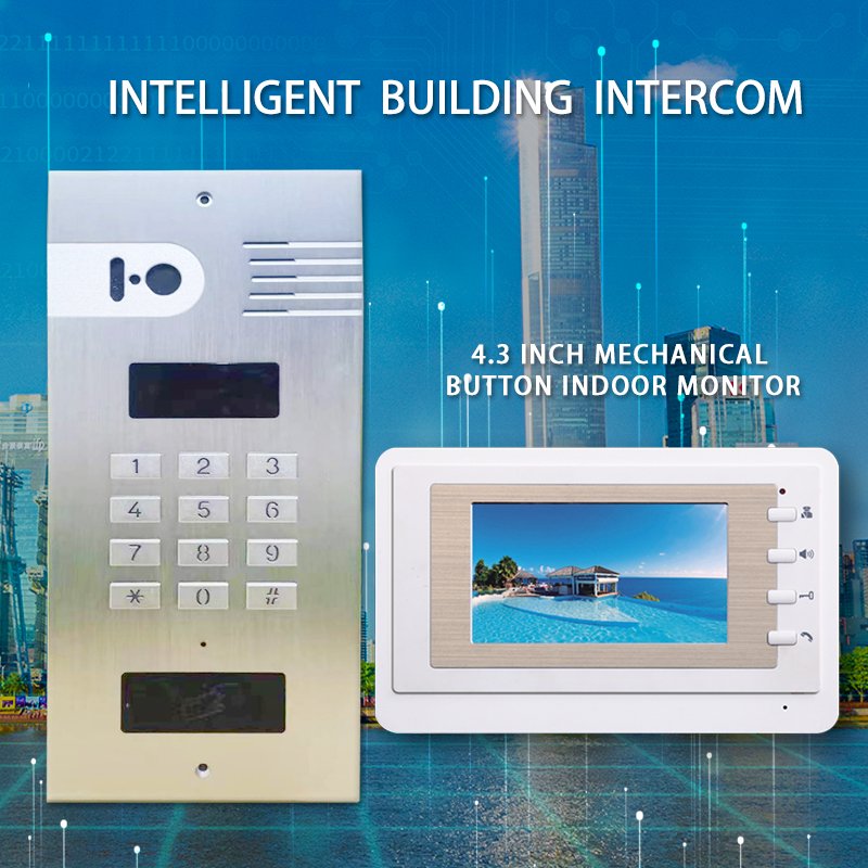High Quality 4.5 Inch Camera intercom System Door Bell Smart Home Video building Intercom Metal HD white light night vision