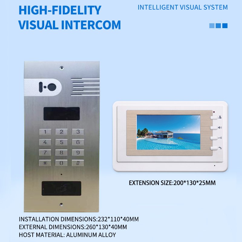 High Quality 4.5 Inch Camera intercom System Door Bell Smart Home Video building Intercom Metal HD white light night vision