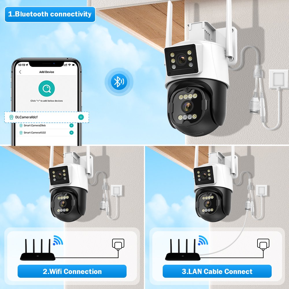 3MP and 3MP 6MP Wireless CCTV Outdoor Surveillance 3.6mm PTZ Tandem Camara De Seguridad ICSEE WIFI Camera de Seguranca Network