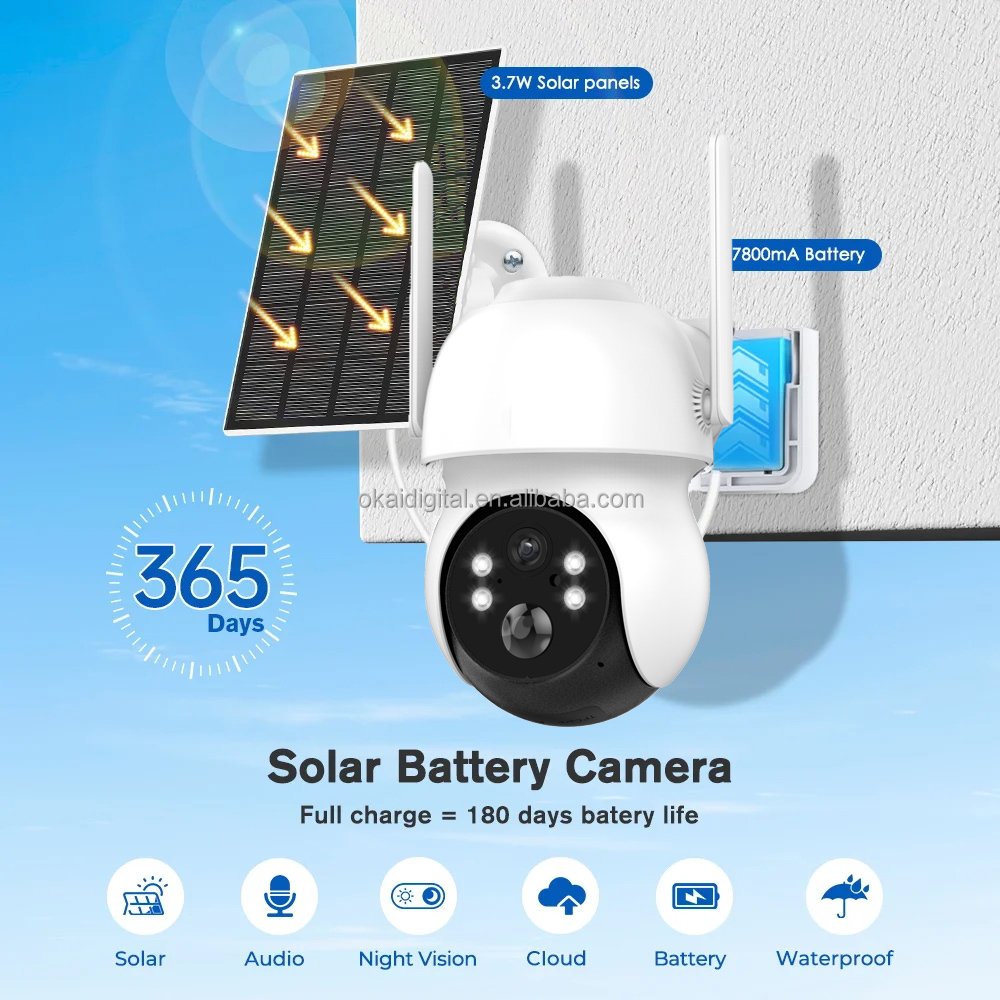 4Mp Low Power Icsee Pir Wireless 360 Web Ptz Outdoor 4g Solar Ip Wifi Security Camera System Cctv Network Camera WIFI Security