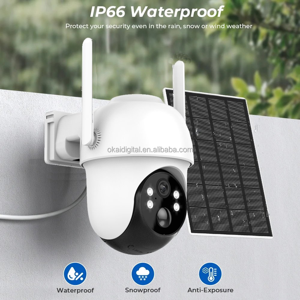 4Mp Low Power Icsee Pir Wireless 360 Web Ptz Outdoor 4g Solar Ip Wifi Security Camera System Cctv Network Camera WIFI Security