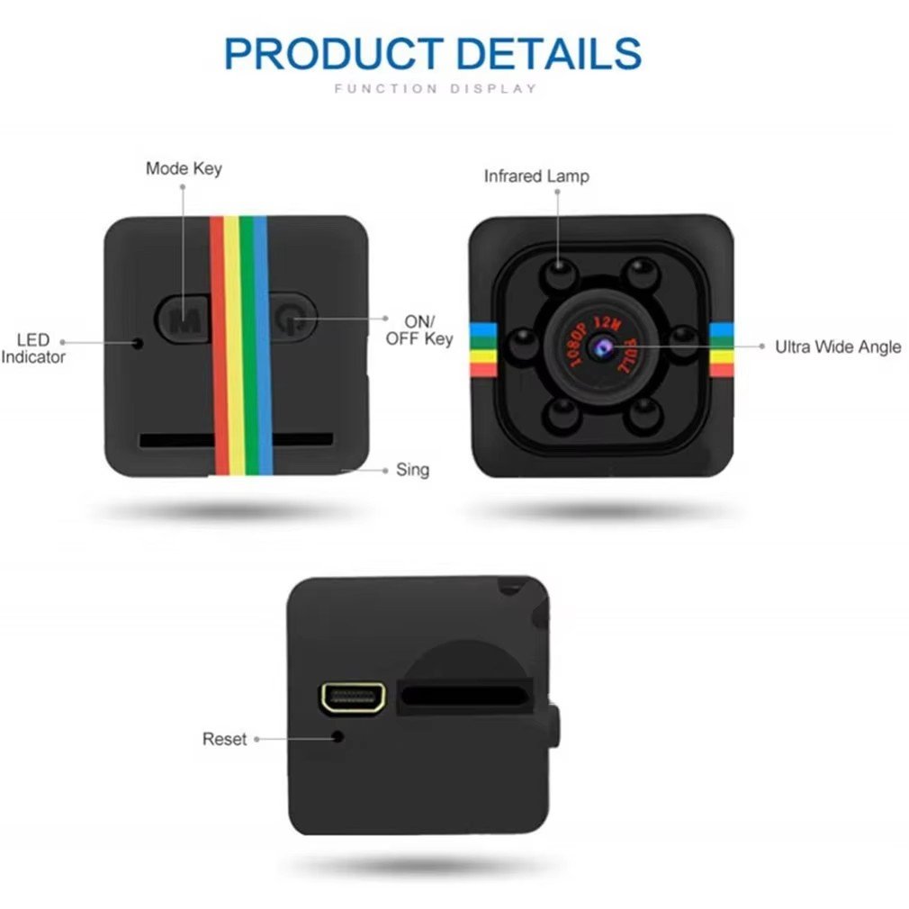 Small Wireless Camera SQ11 1080p Mini Night Vision Sports WIFI Camera Outdoor Waterproof Cycling Car Recorder Diving Camera