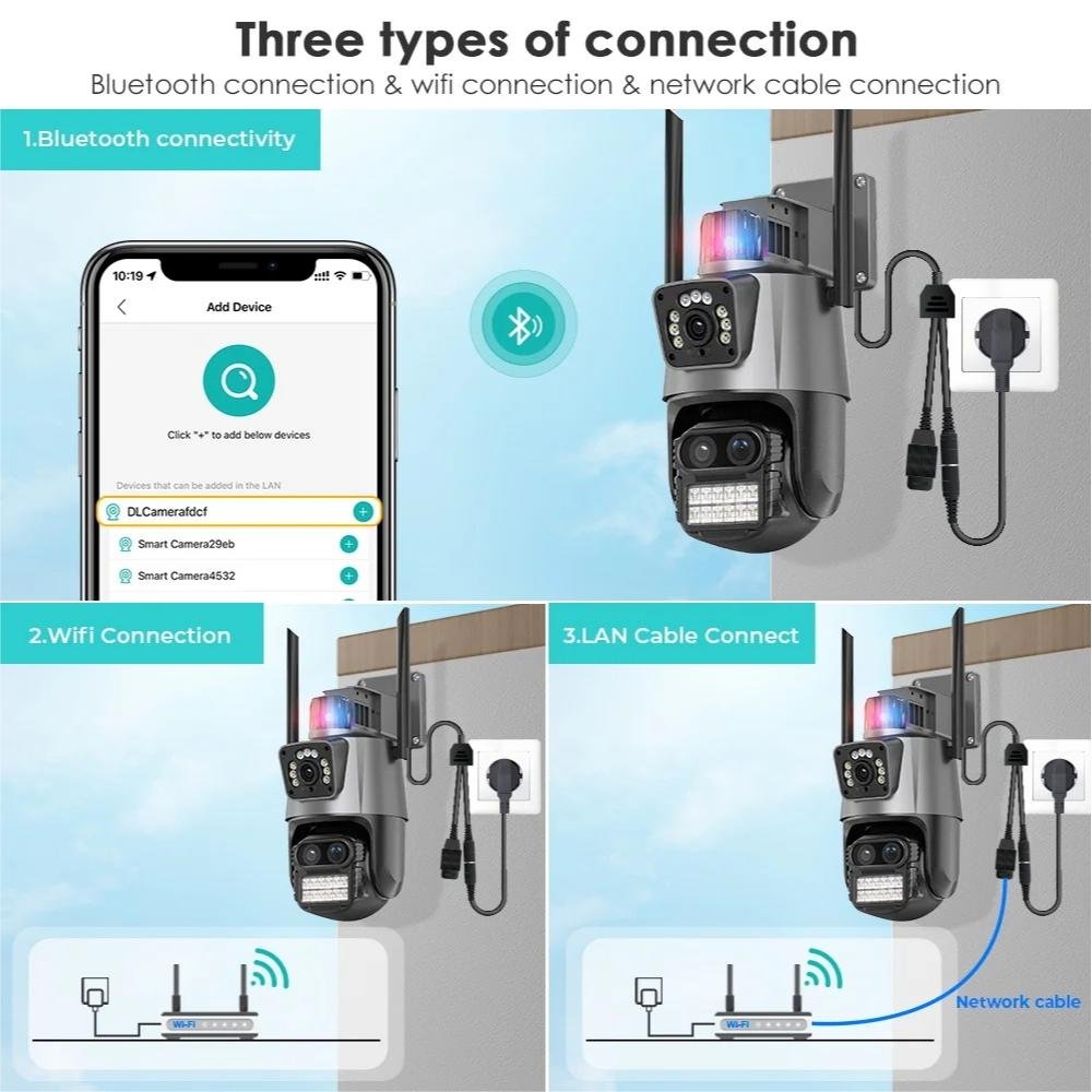 ICsee 9MP Outdoor Waterproof Wifi Ptz Dome Camera With Ip66 Motion Detection full Color Night Vision Sd Card Storage And Cloud