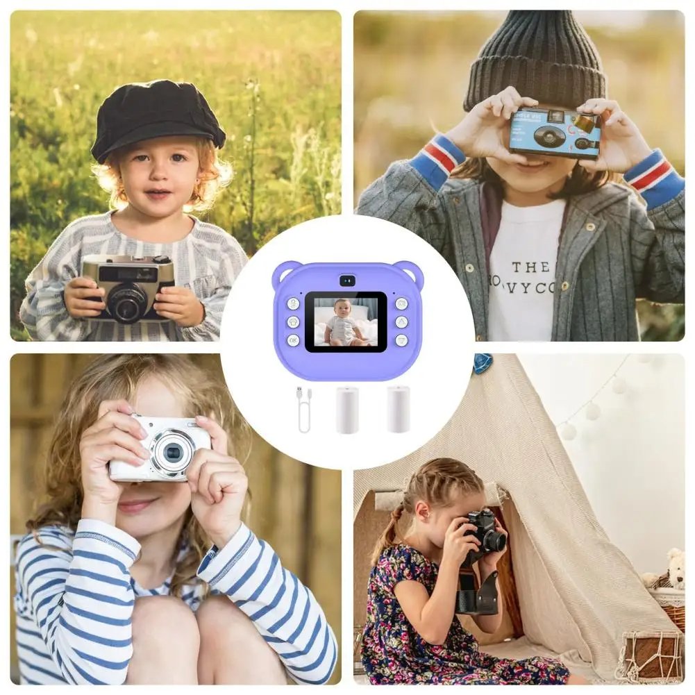 Jumon 1080P Video Recorder Children Camera Photo Instant Printing Digital Camera 2 Inch Screen Mini Kids Camera