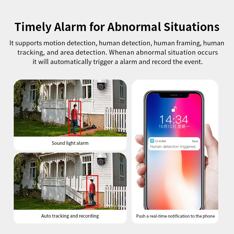 4MP HD Black Light Full Color 5/2.4GHz Dual-Band WiFi Night Vision CS611Q-uV Outdoor Security Camera NVR SD Card IP Network