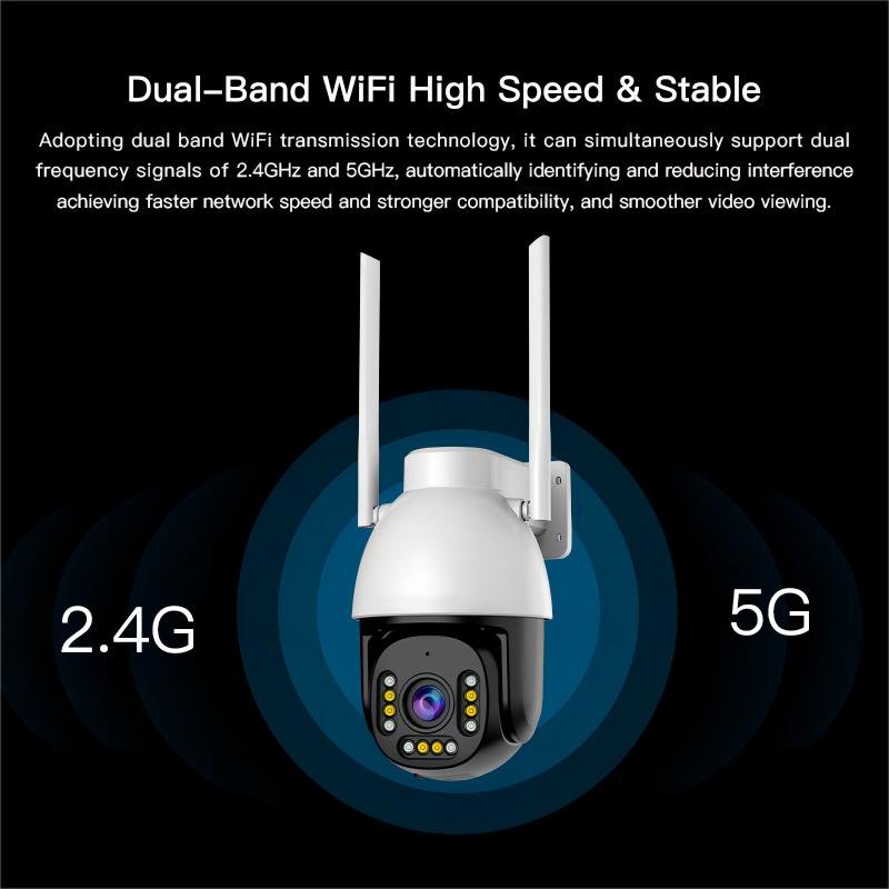 4MP HD Black Light Full Color 5/2.4GHz Dual-Band WiFi Night Vision CS611Q-uV Outdoor Security Camera NVR SD Card IP Network