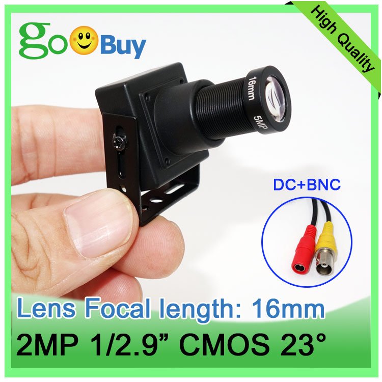 2MP micro camera EFL 16mm FOV 23 degree telephoto CCTV for warehouse security industrial inspection home mini Analog camera