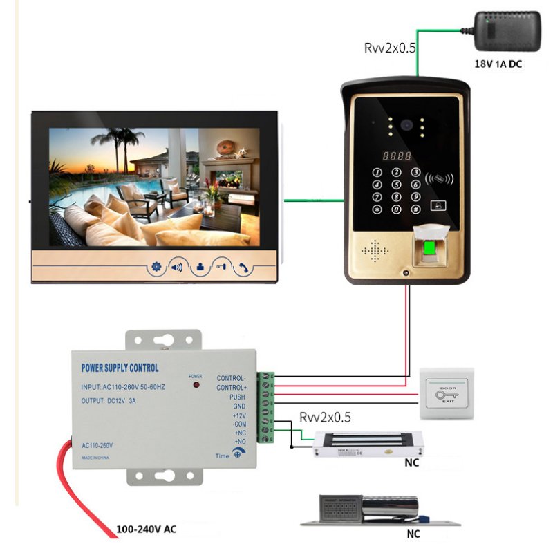 2022 New Smart Video Door Phone Intercom System 7 Inch TFT Touch Screen Ring Video Door Bell Waterproof TCP Network Villa
