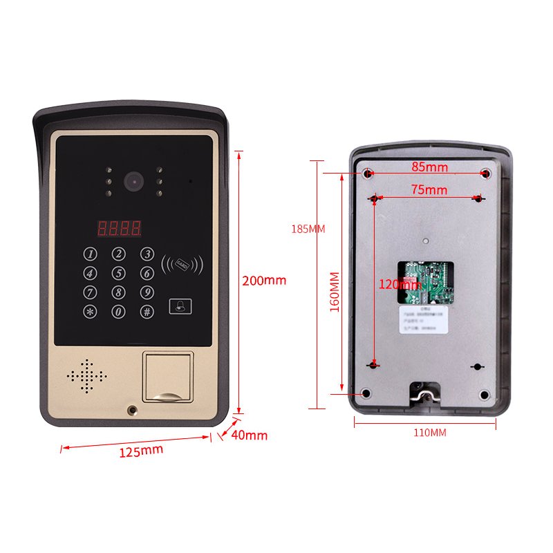 2022 New Smart Video Door Phone Intercom System 7 Inch TFT Touch Screen Ring Video Door Bell Waterproof TCP Network Villa