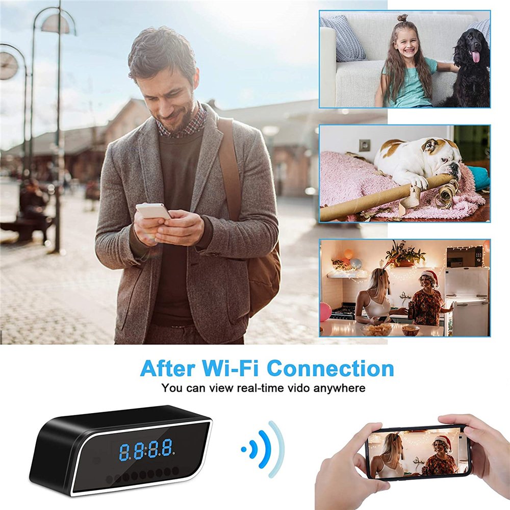 2MP WiFi Security IP Camera Wireless Smart Clock Monitoring Camera Mini WiFi Camera