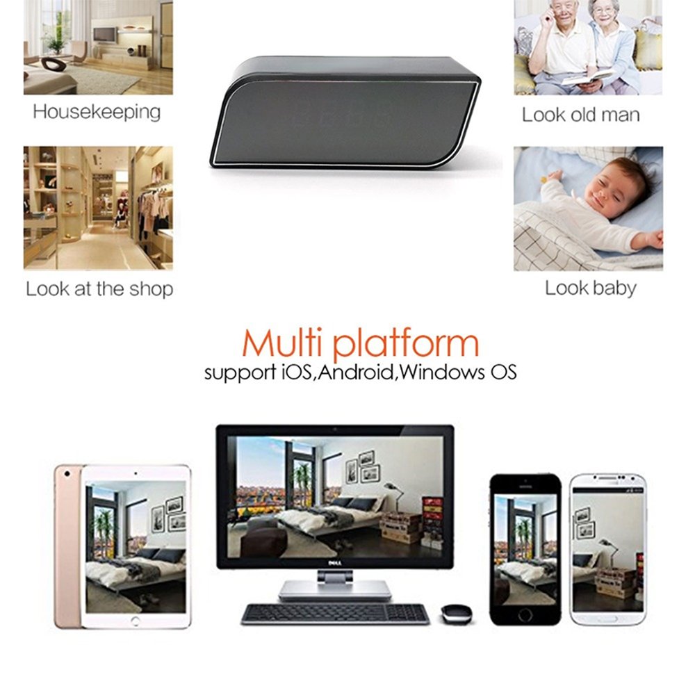 2MP WiFi Security IP Camera Wireless Smart Clock Monitoring Camera Mini WiFi Camera