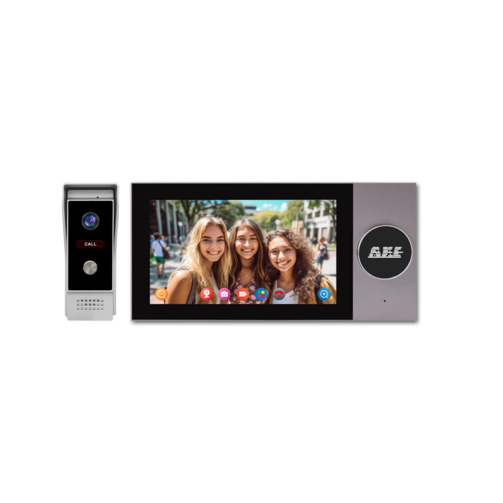 Tuya Smart Wifi Video Doorbell7 Inch Ahd Screen App Intercom Visual Intercom System With 1080p Hd Camera