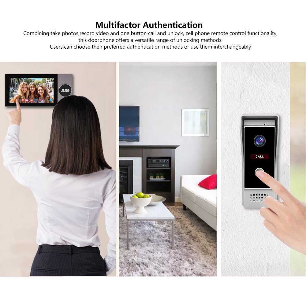 Tuya Smart Wifi Video Doorbell7 Inch Ahd Screen App Intercom Visual Intercom System With 1080p Hd Camera