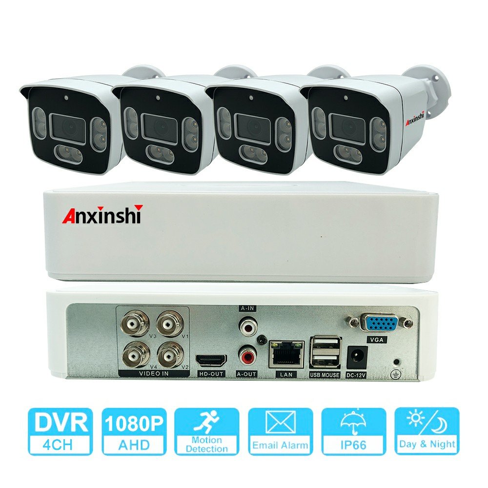 Promotional offer with 3.5 INCH 500g hard drive 4-way analog BULLET CAMERA kits waterproof cctv camera full color night vision