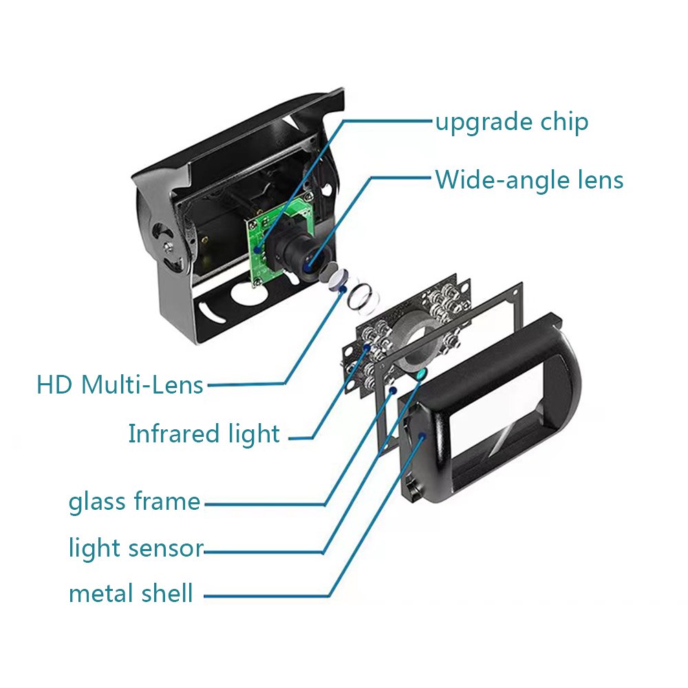 Factory Direct Sale Ip69 Waterproof Ir Digital Analog Semi Truck Side Camera CCTV 360 Degree Security Dash Reverse Car Camera