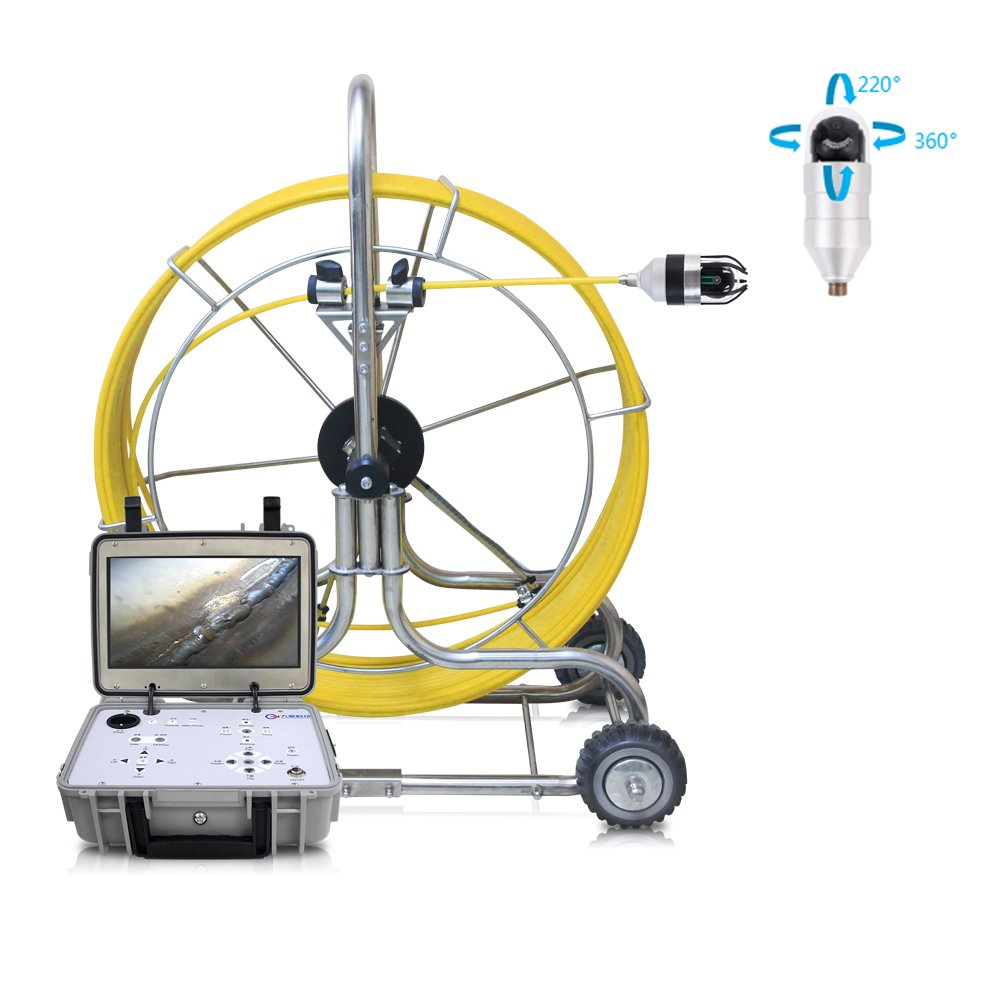360 degree rotate ridgid remote control sewer pipe inspection camera