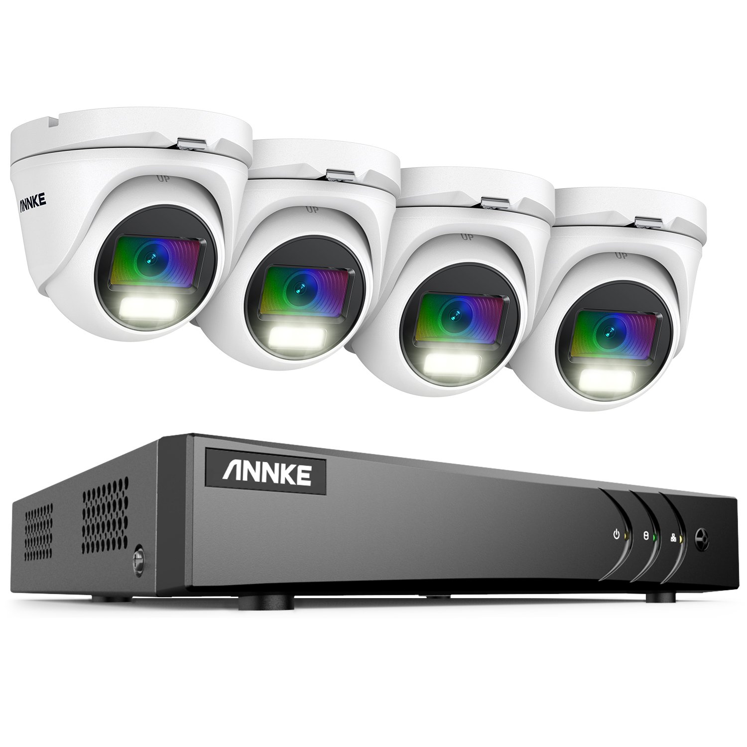 ANNKE NightChroma 8CH 5MP H.265+ DVR Security Camera System 4pcs 2MP 1080P Outdoor CCTV Cameras 5-in-1 DVR System