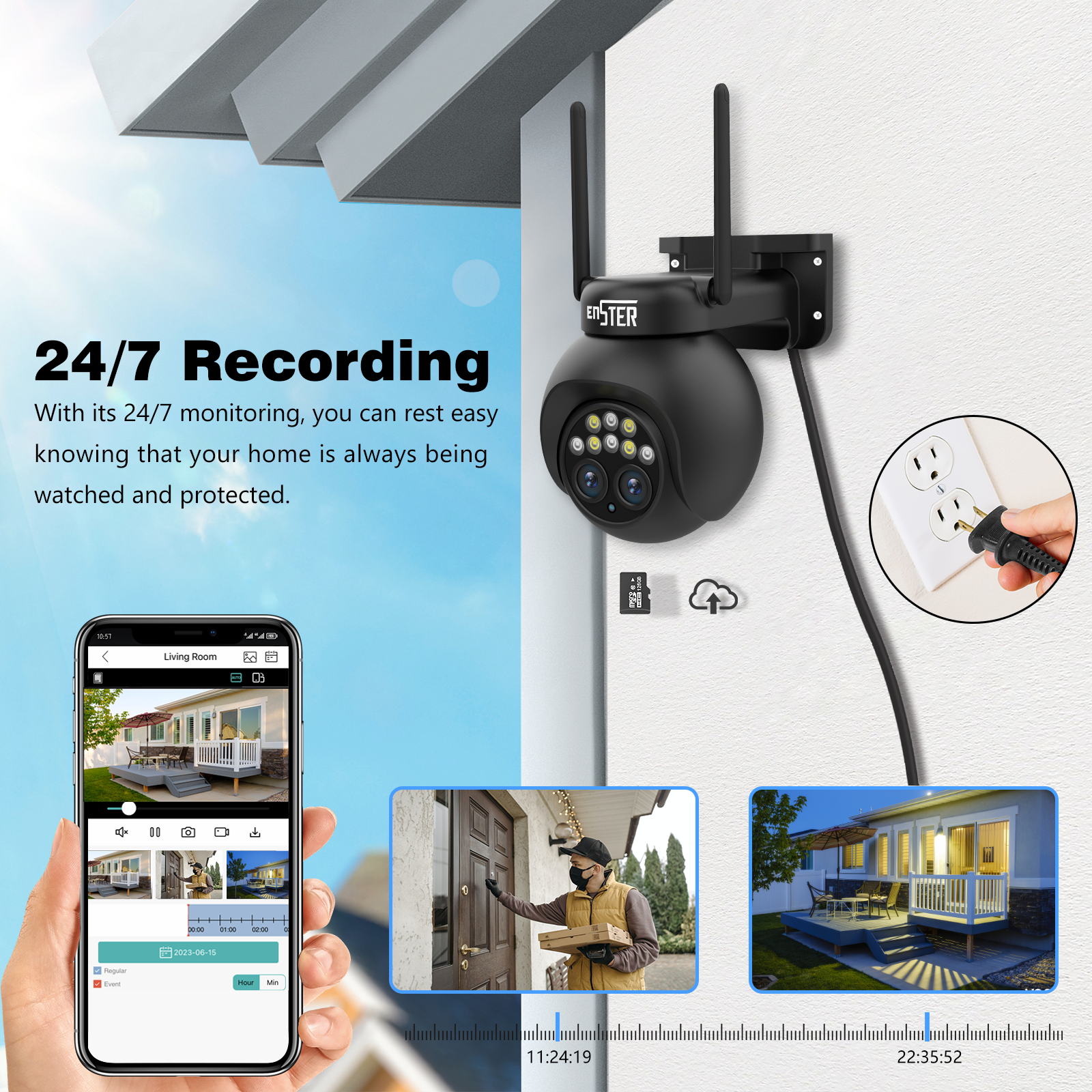 ENSTER outdoor 8X Optical Zoom surveillance cctv WIFI security camera system ip network camera ptz Dual Lens network camera