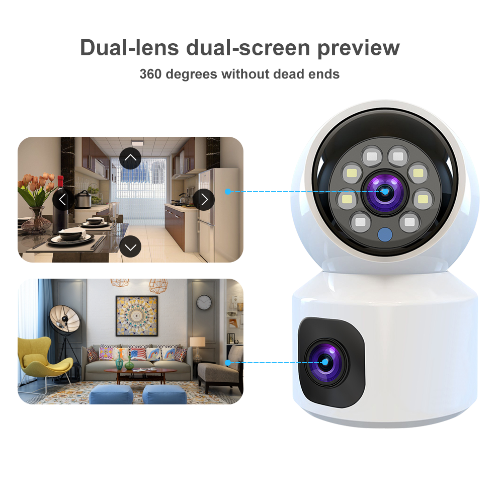 V380 4G Dual 4MP 2K Lens Indoor PT Security Camera Wireless WIFI Baby Monitor Two-Way Audio Body Tracking Video Network Camera