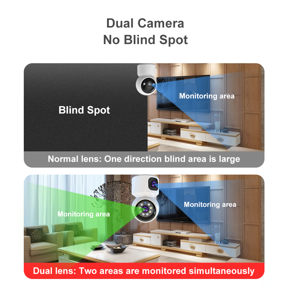 V380 4G Dual 4MP 2K Lens Indoor PT Security Camera Wireless WIFI Baby Monitor Two-Way Audio Body Tracking Video Network Camera