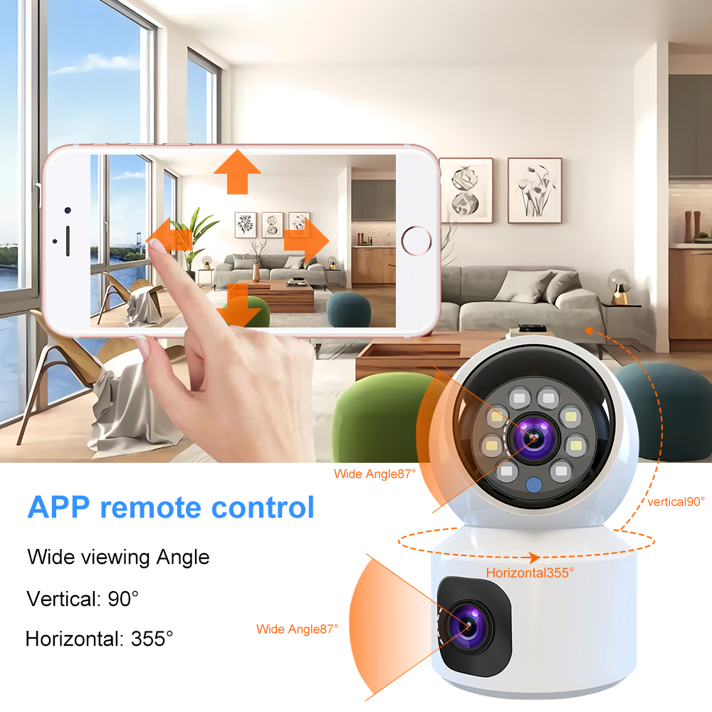 V380 4G Dual 4MP 2K Lens Indoor PT Security Camera Wireless WIFI Baby Monitor Two-Way Audio Body Tracking Video Network Camera