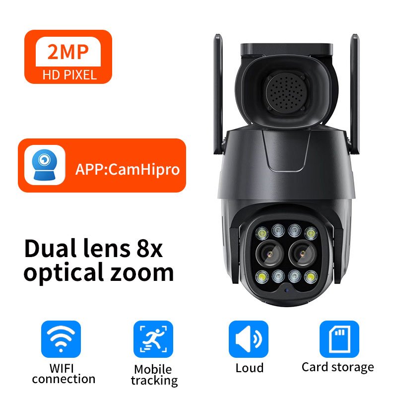 6MP 8MP Outdoor Dual Lens Wireless ip Camera cctv ICsee Wifi dual ball machine linkage Camera 4K Dual Lens ptz Network Camera