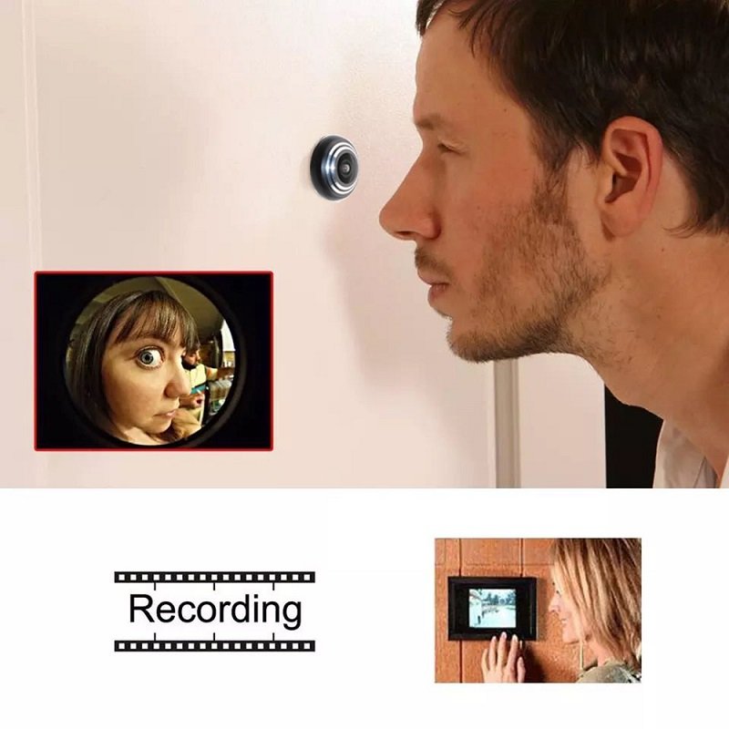 Wide Angle Lens DOOR EYE HOLE 2Mp ICSEE Xmeye App H.265 FISHEYE 1080P Super Mini POE IP Camera