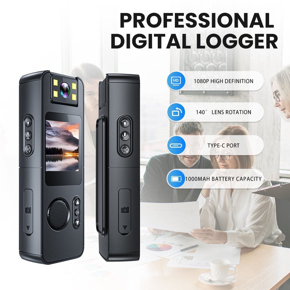 Battery Mini Body Camera Recorder 1080P Portable Law Enforcement Logger Video Audio Recording Wearable Camera with Clip