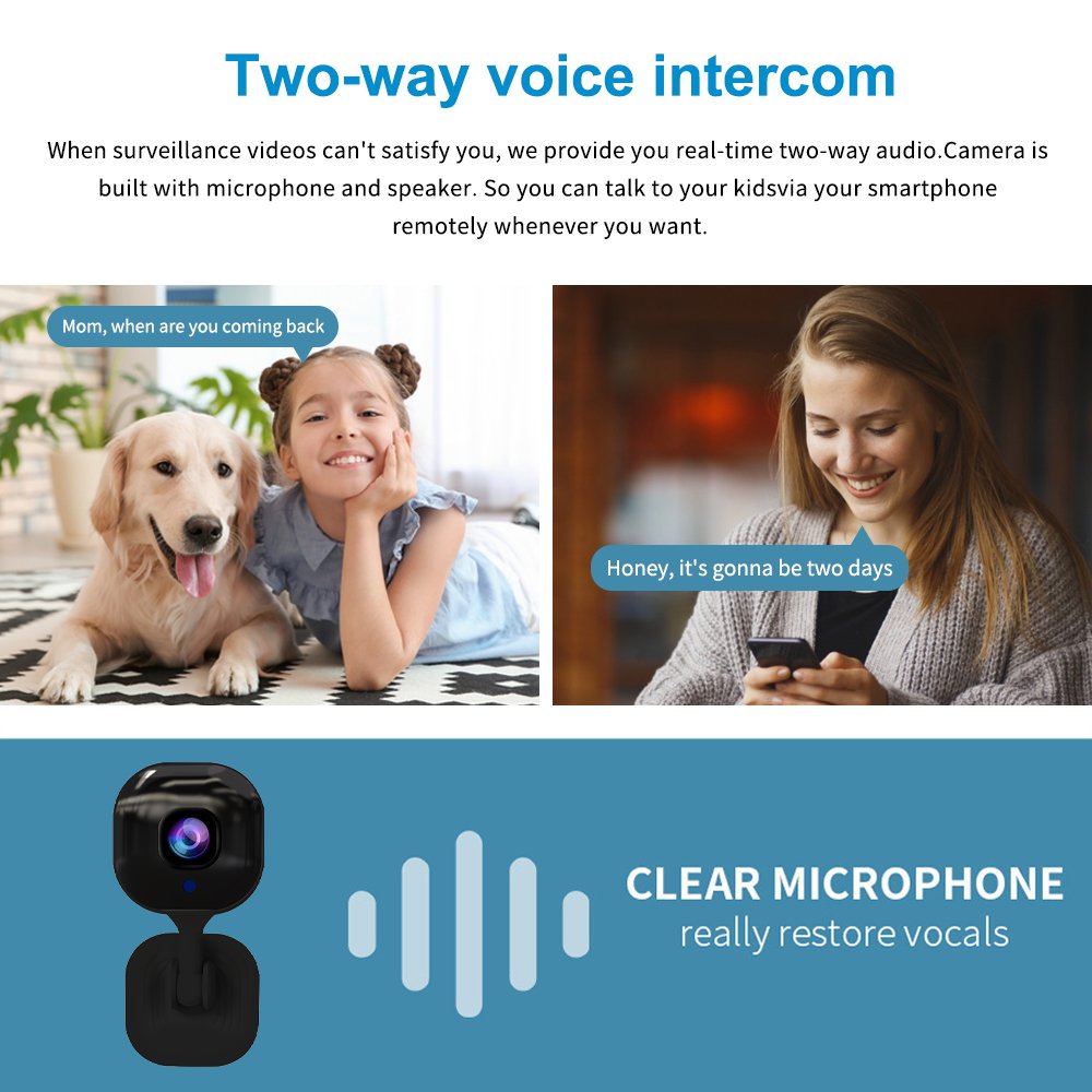 Wireless Two Way Intercom Smart Indoor Mini Motion Detection Security Camera