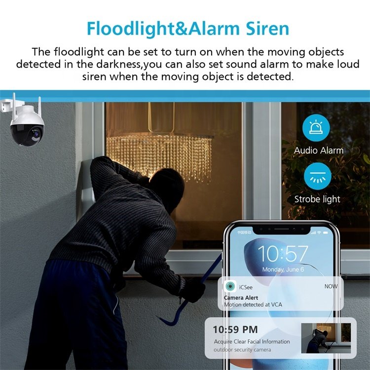 Outdoor 8MP Dome Camera IP66 Security System Two Way Intercom PTZ 360 3mp 4mp Wifi IP Camera With H.265 CCTV