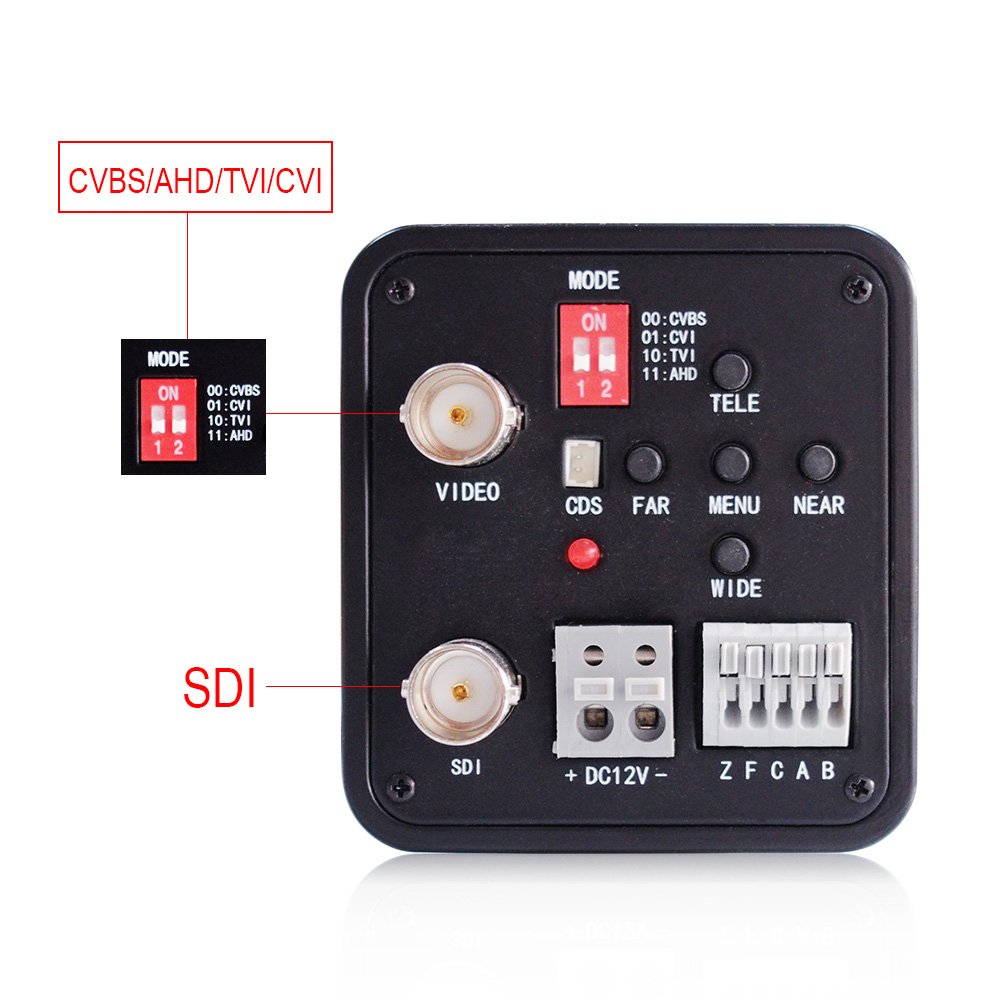 CVBS/AHD/TVI/CVI HD-SDI 2mp Analog Camera WDR 3D-NR OSD ICR Box Camera 20X Zoom Outdoor 1080p Box Camera