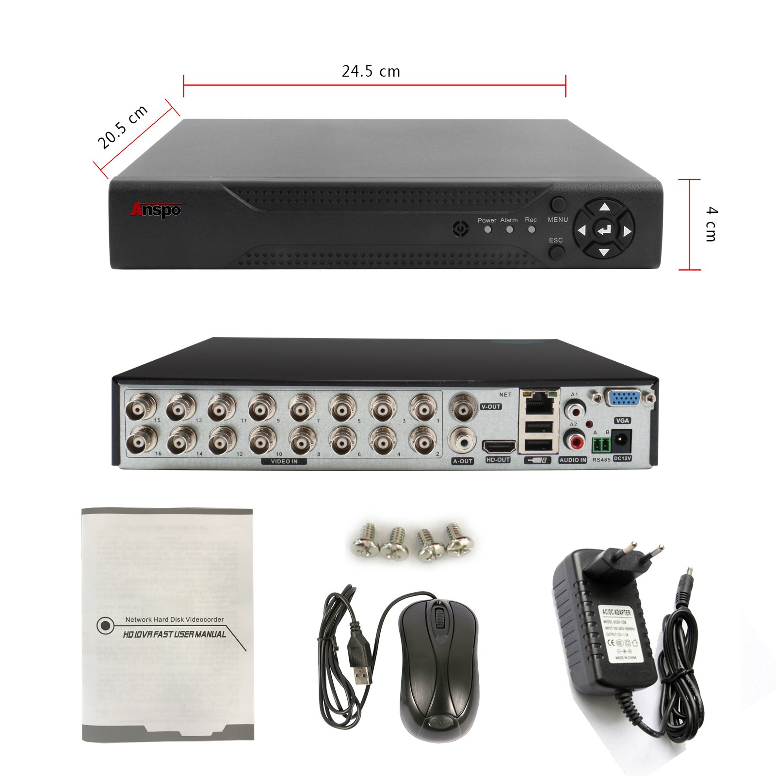 16 Channels 1080P AHD KIT XVR AHD Camera with Audio2.0mp DVR Coaxial Analog CCTV Security camera system Metal day night vision