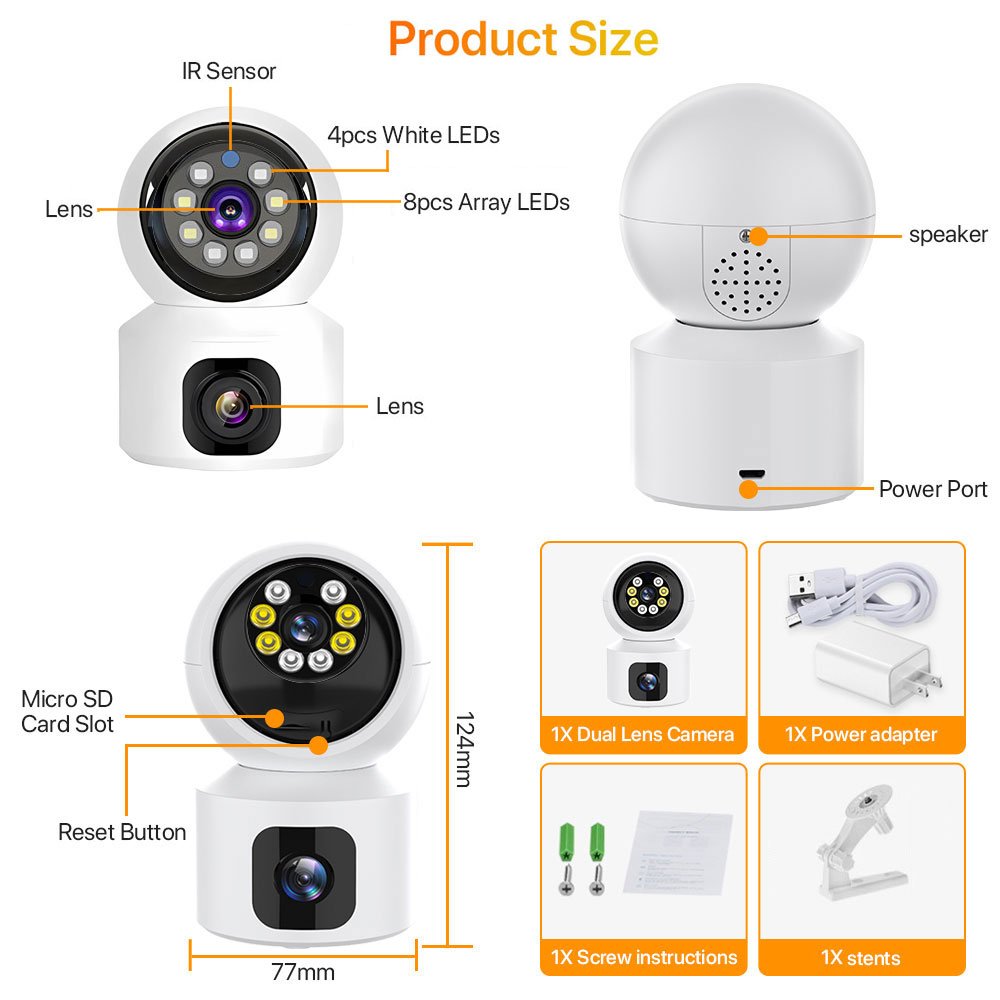 V380 Pro home safety Infrared automatic Wifi Cameras De Seguridad Cctv Baby Monitor Mini Camera Network Security Cameras