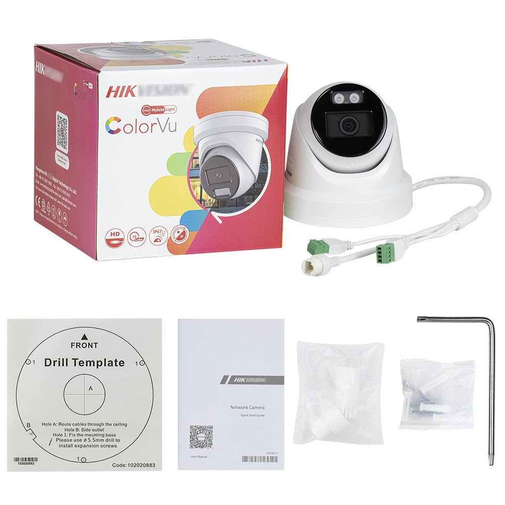 Hikvison DS-2CD2387G2H-LISU/SL Audio Alarm Original 8MP 4k Smart Hybrid Light ColorVu 512GB SD card Fixed Turret Network Camera