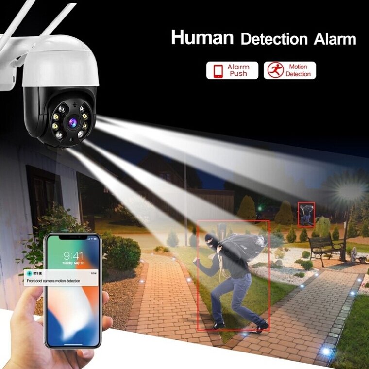 Haishaman 3MP HD Night Vision Network Camera for Security WIFI Outdoor Security IP Network Camera with Night Vision