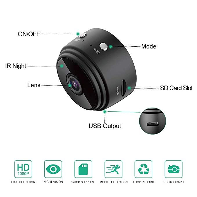 Micro WIFI Mini Camera HD 1080P With Smartphone App And Night Vision IP Home Security Video Cam Bike Body DV DVR Magnetic Clip
