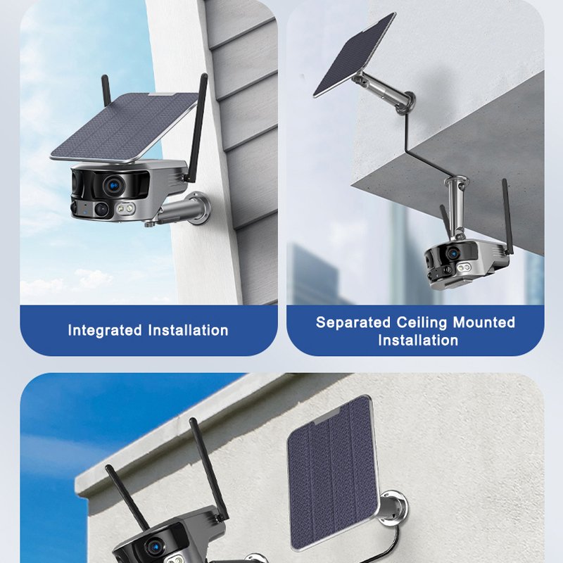 OEM Solar Panel Supply 4K WiFi ZOOM Camera Solar Sim Card 4G External Security Camera With Night Vision 2-Way Audio