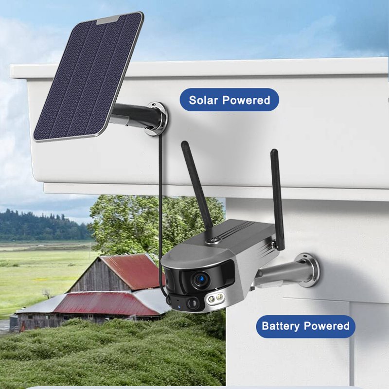 OEM Solar Panel Supply 4K WiFi ZOOM Camera Solar Sim Card 4G External Security Camera With Night Vision 2-Way Audio