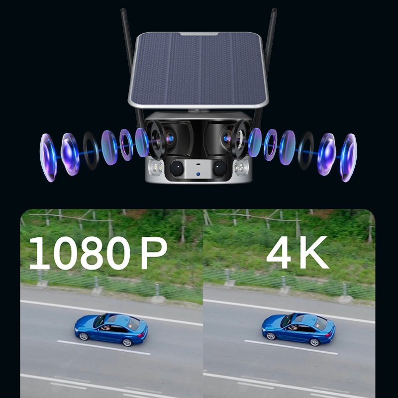 OEM Solar Panel Supply 4K WiFi ZOOM Camera Solar Sim Card 4G External Security Camera With Night Vision 2-Way Audio