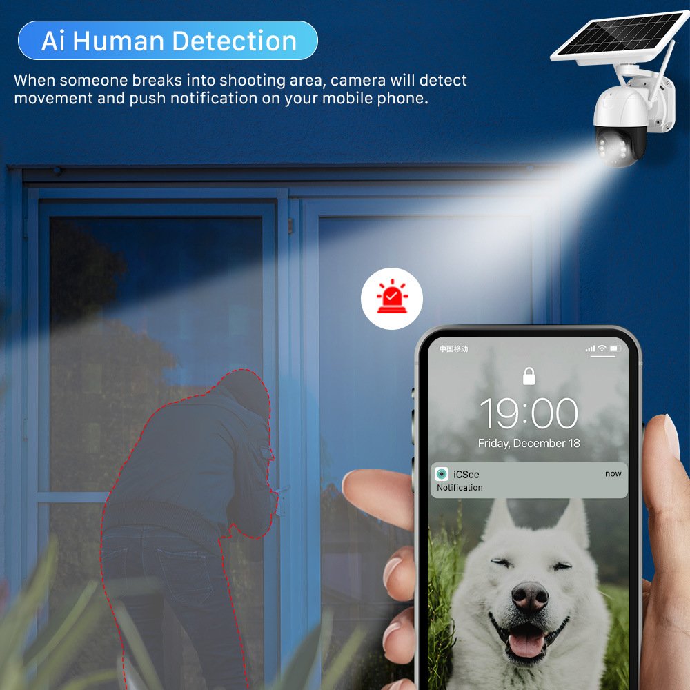 360 Web 3MP Low Power Icsee PIR Wireless Ptz Outdoor 4G Solar Ip Wifi Security Camera System CCTV Network Camera