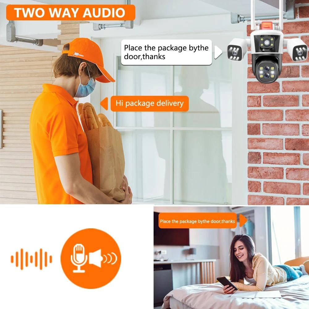 Regis 8K 16MP 4 lens 10X Optical Zoom security equipment camera wifi 360 auto rotating motion detection IP cctv camera