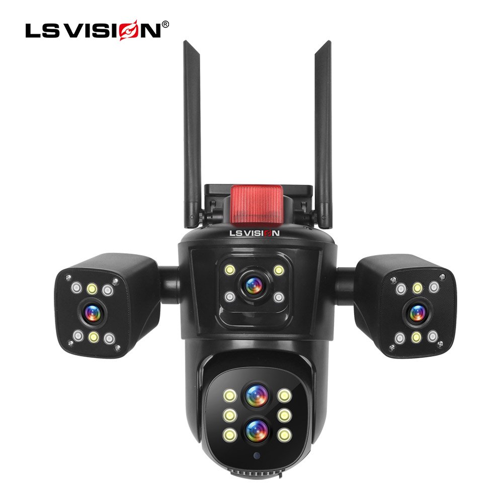 LS VISION 4k CCTV Camera 10x Zoom Wireless 4G Night Vision Audio Alarming Waterproof Outdoor Use CMOS Sensor Indoor Security