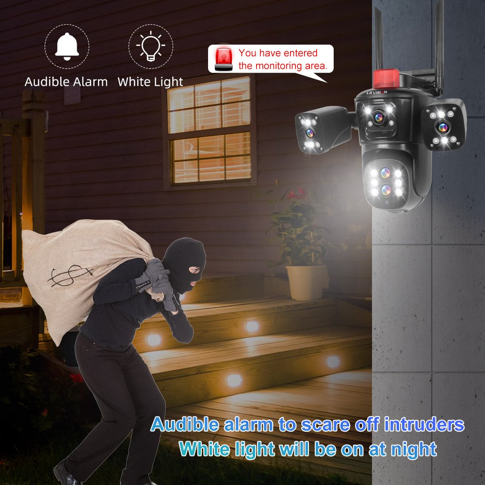 LS VISION 4k CCTV Camera 10x Zoom Wireless 4G Night Vision Audio Alarming Waterproof Outdoor Use CMOS Sensor Indoor Security