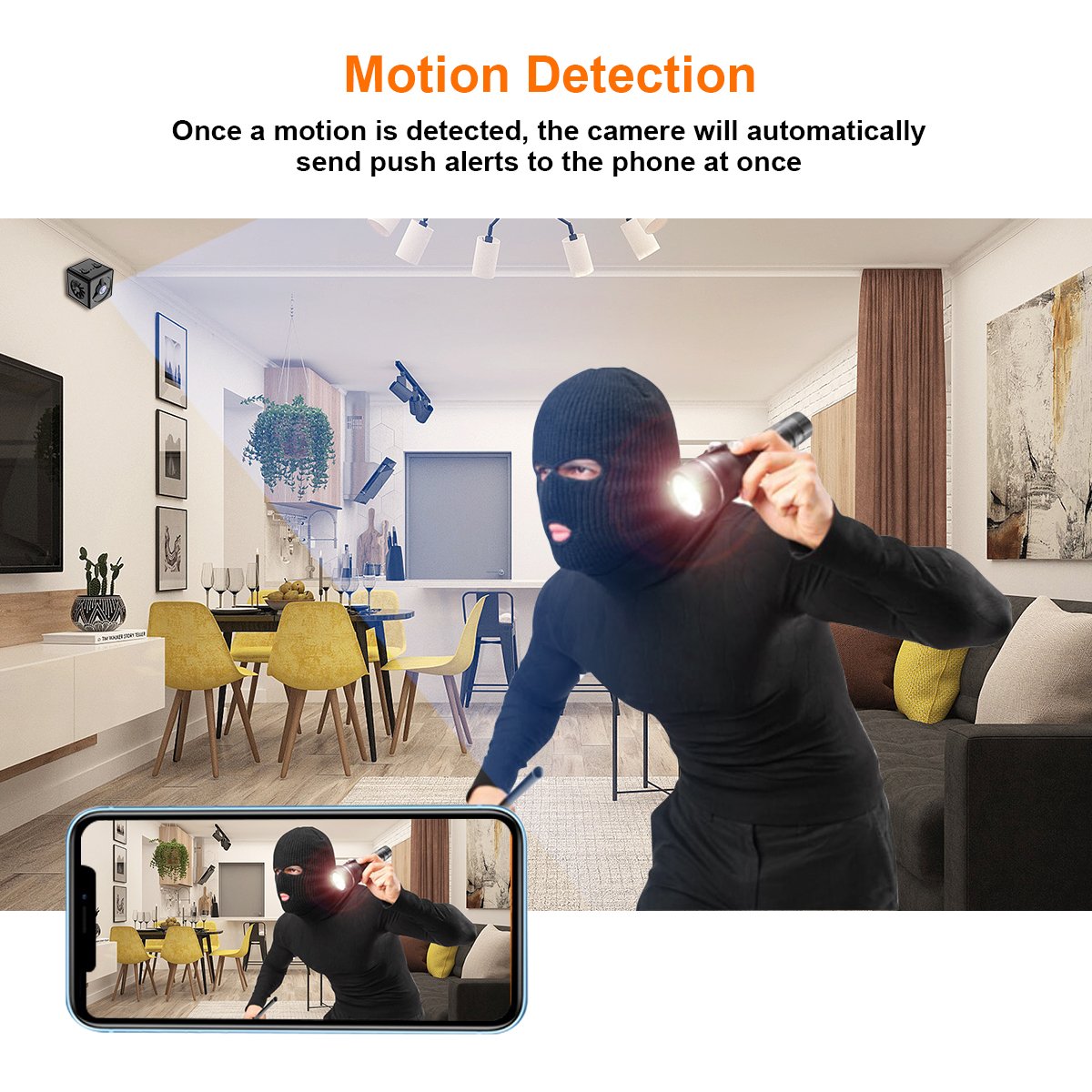 Wireless with Night Motion Activated Small Camera Security Mini IP Camera Night VISION Wifi SD Card Indoor H.264 210MA/3.7V 1lux
