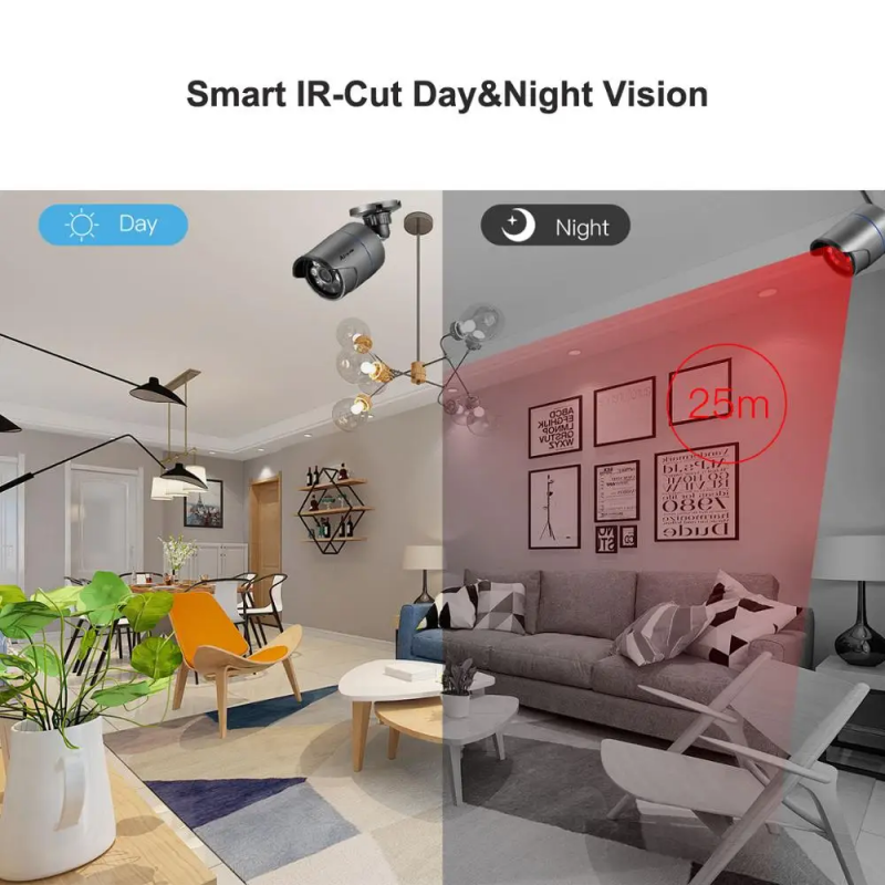 Top Seller P2P H.265 4 Channel Analog Cameras 2MP AHD Camera Kits 1080P CCTV DVR Kit Wired CCTV Camera System