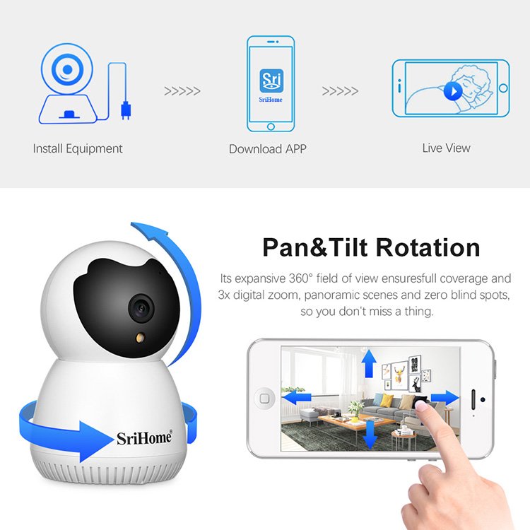 SriHome Ipsy CCTV Network Camera Camarass DE Seguridads Wireless Security Camera 3MP UltraHD IP Camera